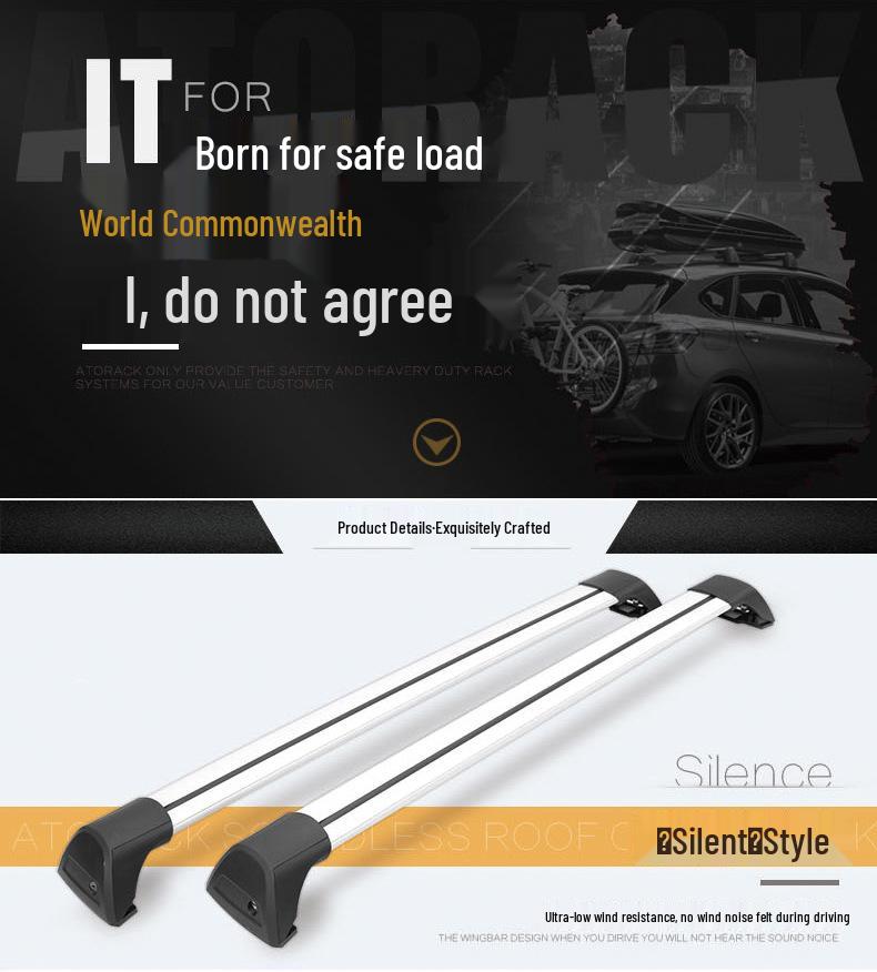 Silent Fixed-Point Roof Rack Crossbar for Mazda, BMW, Outback, etc.