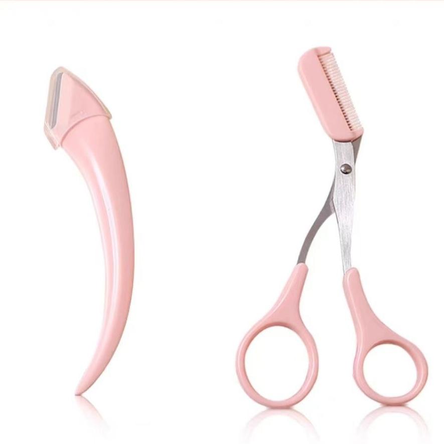 Steel Eyebrow Scissors with Comb - Professional Brow Trimming Kit for Precise Shaping, Safe & Easy Grooming