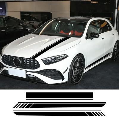Samolepka na kapotu auta Boční pruhy Samolepka na prahy Pro Mercedes Benz Třída A A45S W177 V177 A35 A45 W176 AMG DIY Dekorace Příslušenství