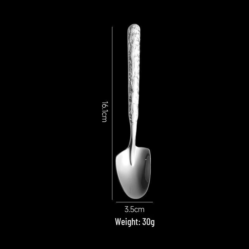 Stone Pattern 304 Stainless Steel Multi-Purpose Dessert Spoons (10-Pack)