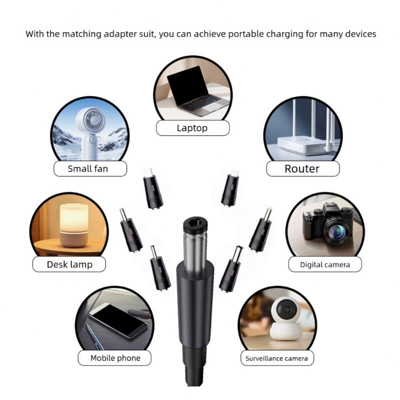 Durability PVC Coating DC5.5x2.1mm To USB C Charging Cord Featuring 5V/9V/12V/15V/20V/28V Adjustable Output Voltages