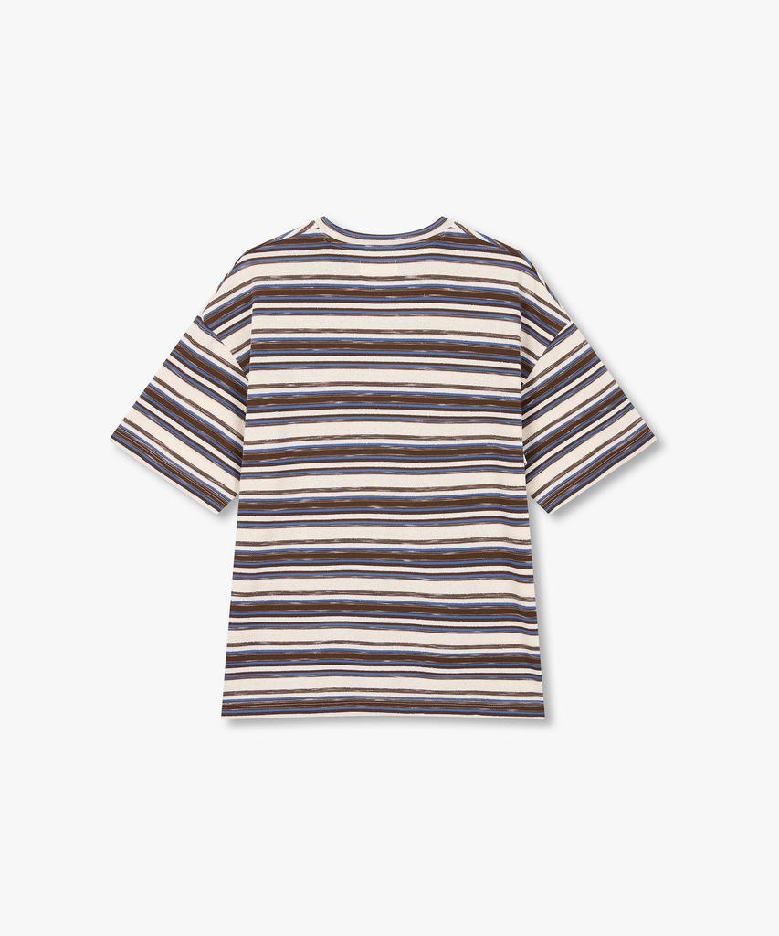 STUDIO TOMBOY [Men] Striped Crew Neck Short Sleeve T-Shirt_Brown 9156222317