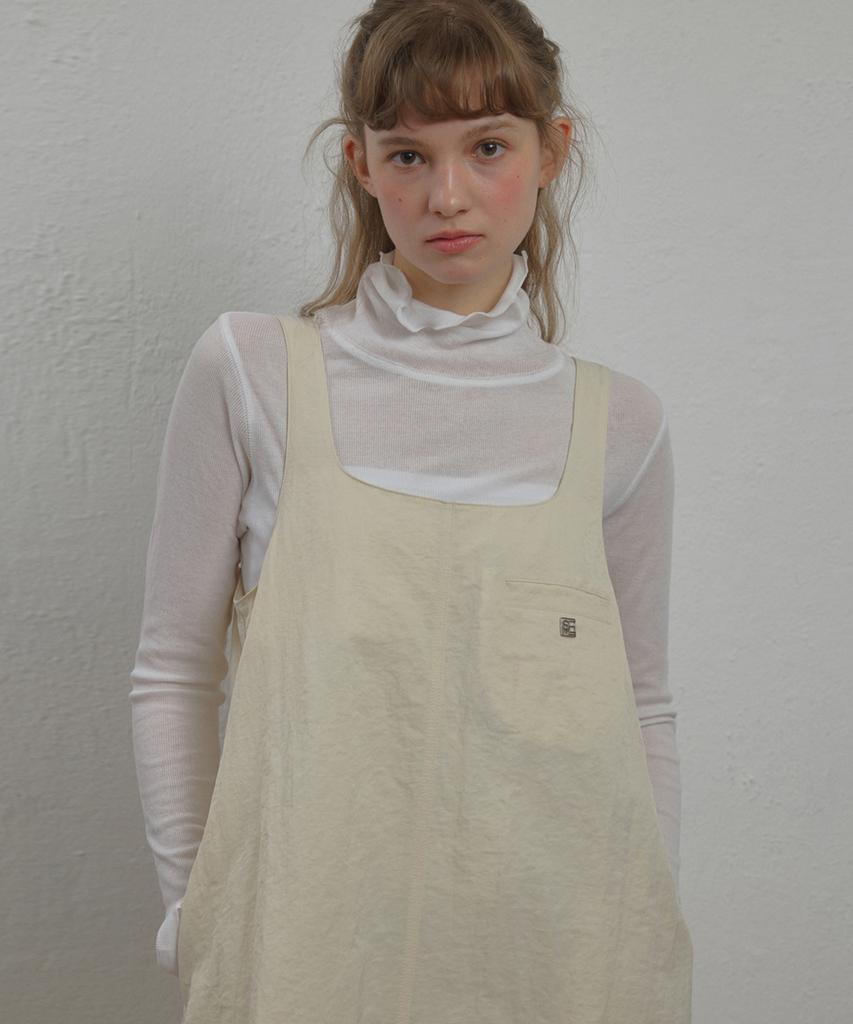 Ceme Glossy Square Dress - Ivory