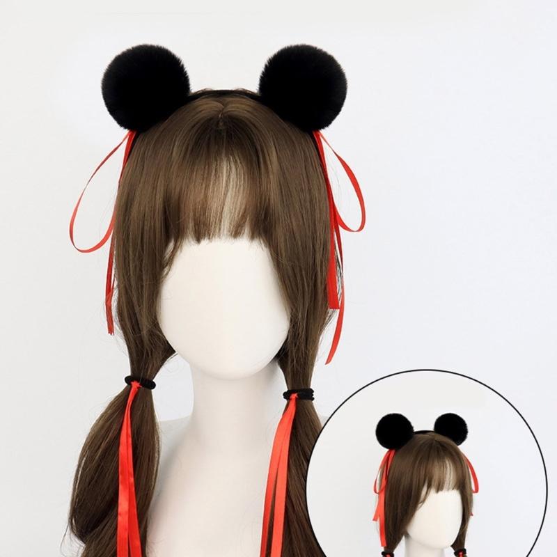 Weiche Pompons Necha Haarband Haargummi Schleife Dutt Stirnband Cosplay Party Haarstyling-Tool Für Anime-Charakter