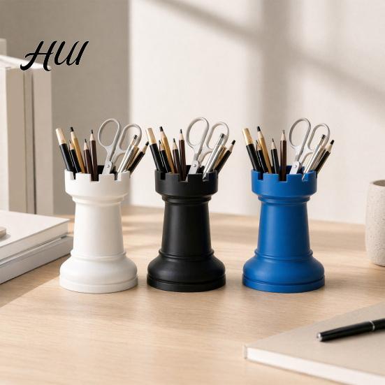 Chess Piece Design Pen Holder Holder, Makeup Brush Organizer, Minimalist Desk Decor, Multifunctional Organizer for Pens Brushes Dried Flowers,