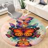 1pc Butterfly Artwork Office Round Area Rug, Indoor Mat Suitable ForOffice, Under Office Chairs Bedroom Living Room Home Decor, Room Deco D153