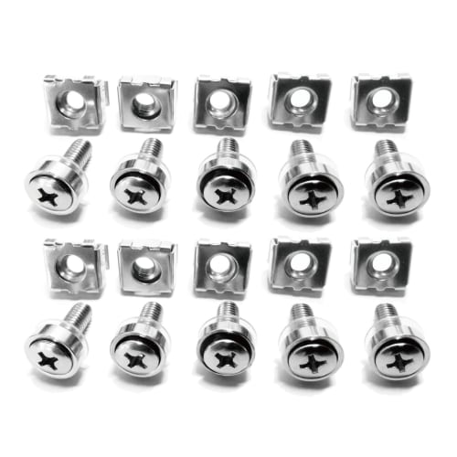 monofive M5 Cage Nut and Screw Set (10-Pack) for 19-inch Rack Mounts, MF-M5NN10