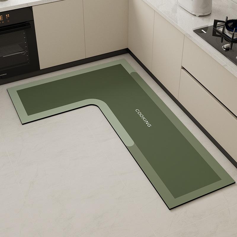 

Кухонные коврики L-образной формы премиум-класса: грязеотталкивающая, простая в уходе, впитывающая, быстросохнущая диатомовая грязь для бытового использования. 100*150cm