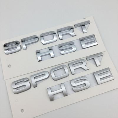 1X Nový chrom Matná stříbrná Černá SPORT HSE Velké písmenné Odznaky na boty Emblém Samolepka na auto pro R/ange r/over L/a r/over auto samolepky