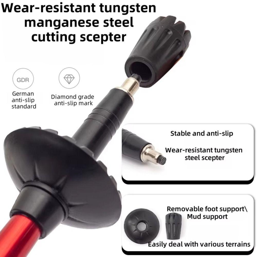 Quick Adjustable Locks Cross Country Cane EVA Wading Staff Outdoor Trekking Poles  Hiking Equipment