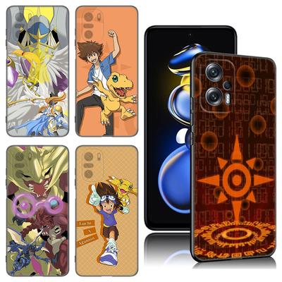 Digital Monster Digimon Black Silicone Phone Case For Xiaomi POCO X3 X4 NFC F5 M3 M4 M6 X5 X6 Pro F3 F4 GT 5G C55 C65 M5