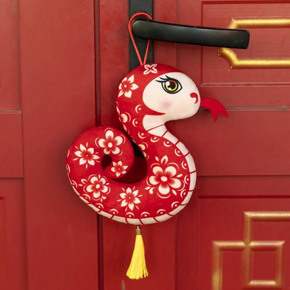 Tassels Snake Mascot Hangings Flower 2025 New Year Toys Lovely Snake Dolls Pendant  Students
