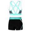Completo Sportivo da Ragazza Senza Maniche Scollo a U Spalline Incrociate sulla Schiena Crop Top Stampato Pantaloncini a Vita Bassa Elastica