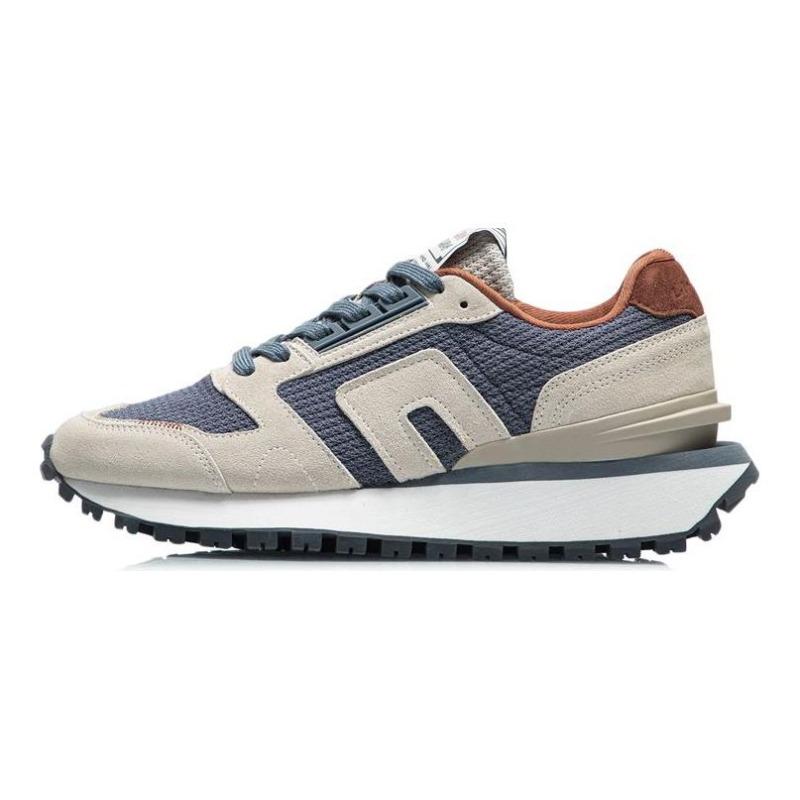 Li-Ning CF Yuehua Mens Low Top Casual Shoes Gray Yellow Breathable Anti Slip AGLR181-2 44