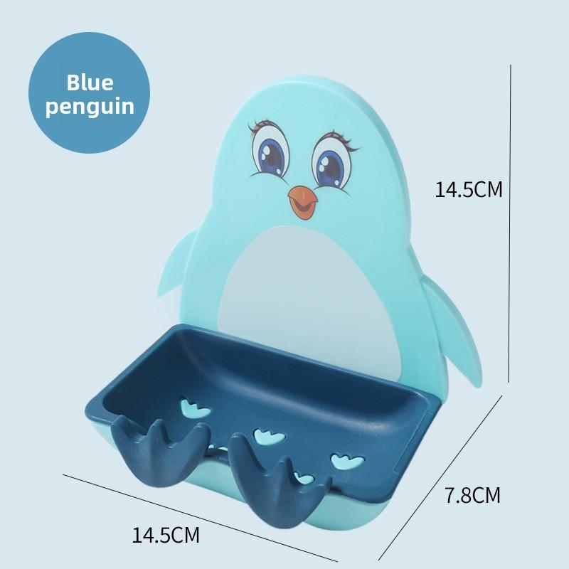 Soap Dish Penguin Drain Soap Holder Bathroom Shower Soap Holder Dish Storage Plate Tray Bathroom Supplies Soap Container