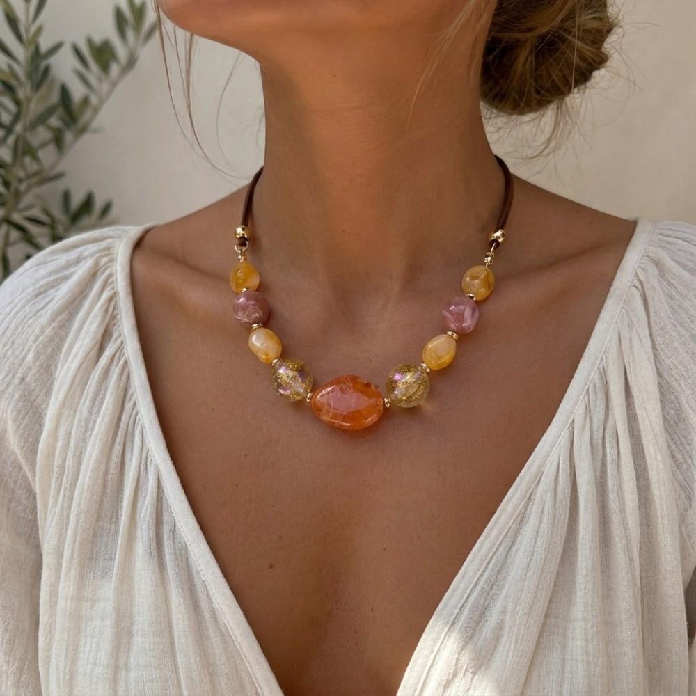 Irregular Beaded Necklace Handmade Geometry Necklace Trendy Irregular Necklace Party