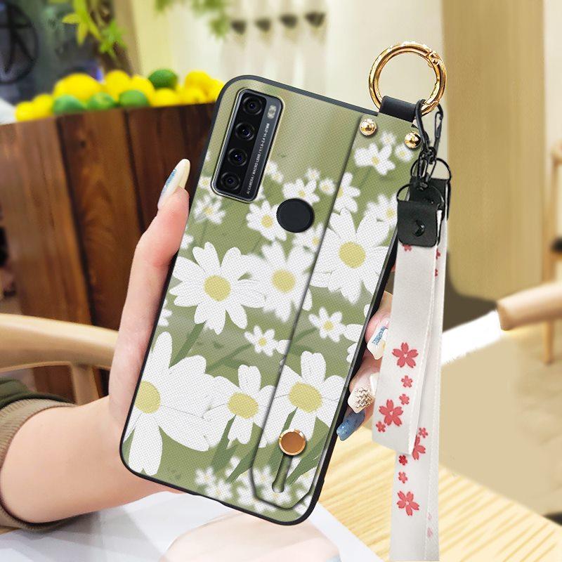 Oil Painting Fashion Design Phone Case For TCL 20 SE Anti-knock Dirt-resistant Durable Kickstand Wristband Wrist Strap