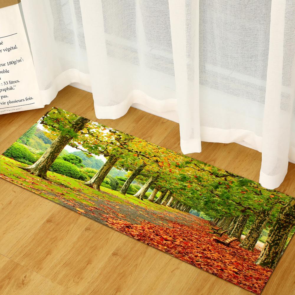 Scenic Door Mat Kitchen Dirt-Resistant Long Absorbent Non-Slip Foot Mat Bedroom Living Room Carpet Floor Mat