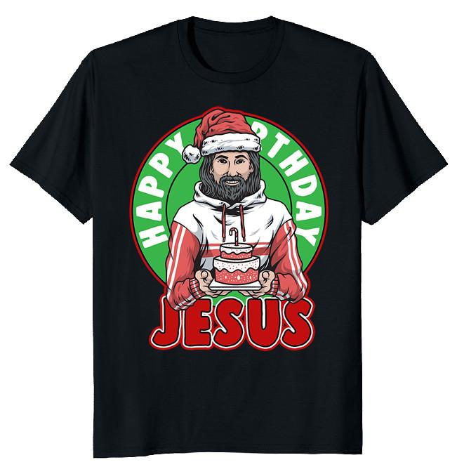 NEW LIMITED Happy Birthday Jesus Christmas Funny Novelty Tee S