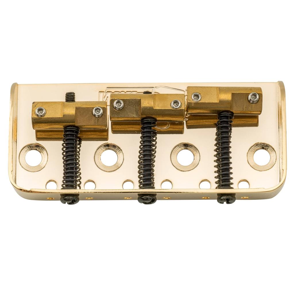 Wilkinson WTBS Short Brass Compensated 3-Saddle Telecaster Bridge for Humbucker Tele-Style or Vintage Electric Guitars, Gold