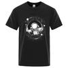 Men Tshirt High Quality Funny  Blend Space Black Hole Printing Casual Cool Loose Oneck Tshirt For Men Hiphop Male Tops