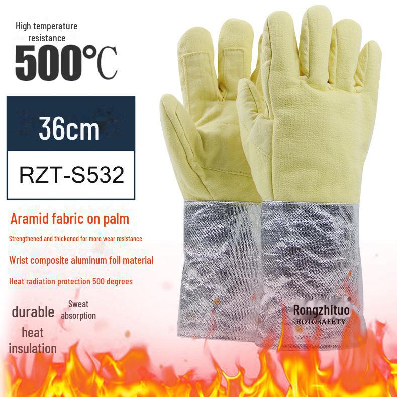 High-Temperature Resistant Fireproof Gloves for Industrial Use – 500°C Protection