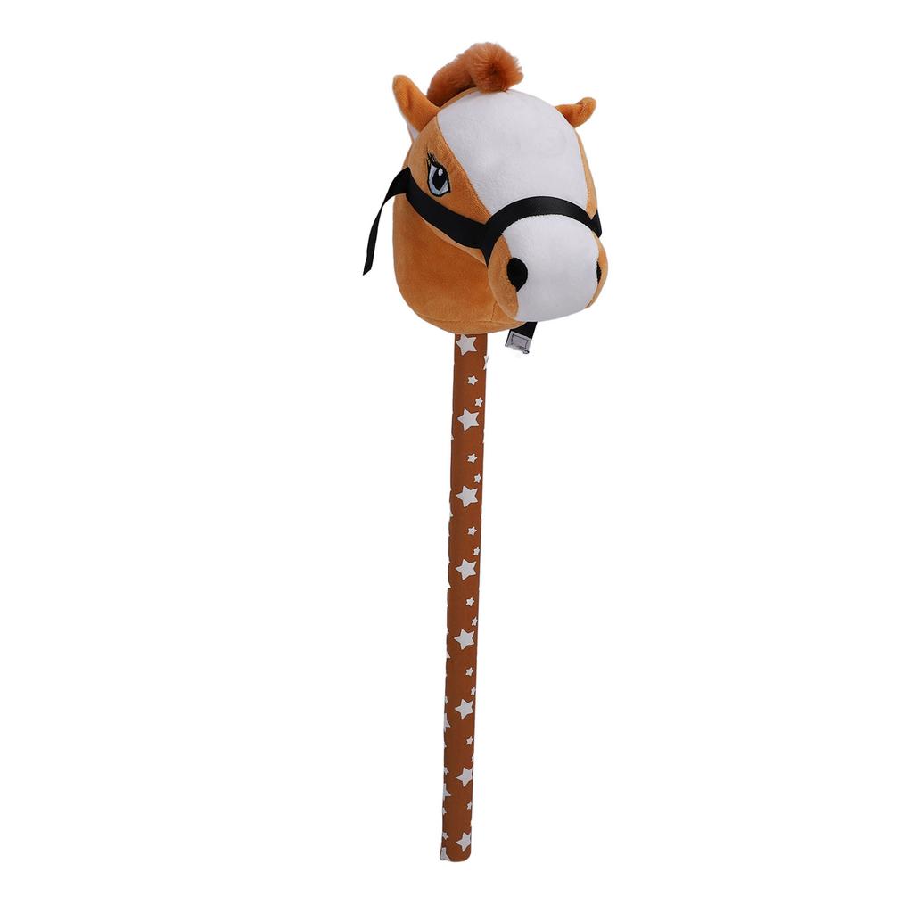 Stick Horse Plush with Neighing Galloping Sounds Pony Horseback Riding Game Stuffed Stick Horse