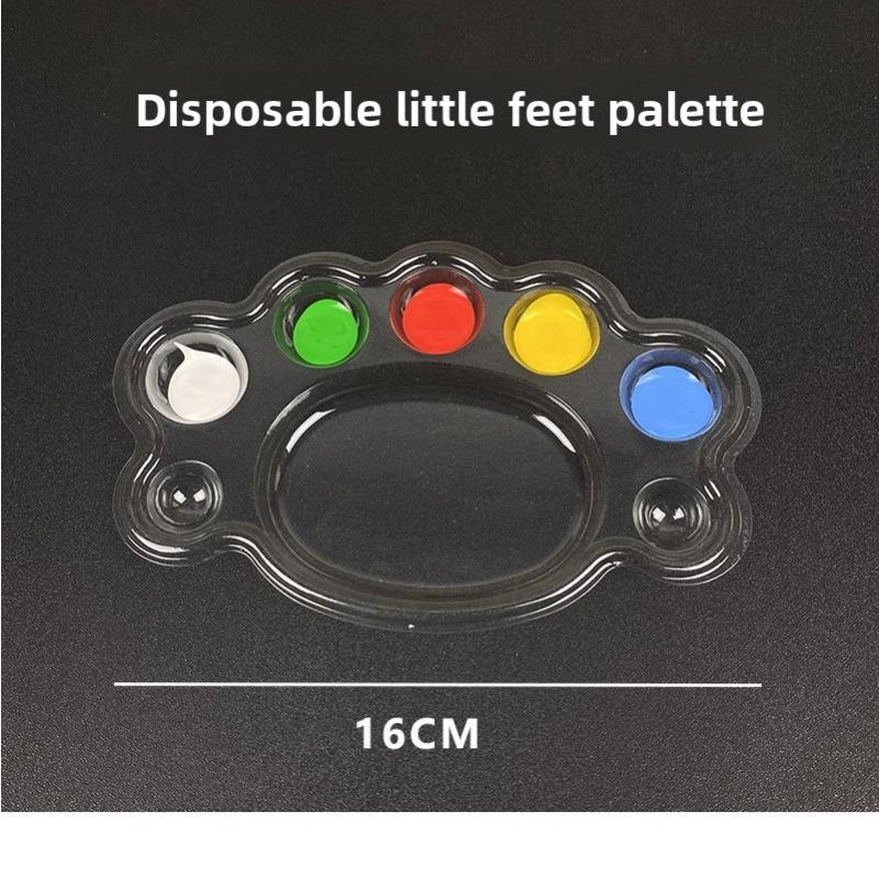 One-time Color Palette, Washable Watercolor Art Supplies for Kindergarten Children, Transparent Plum-colored Pigment Tray for Painting