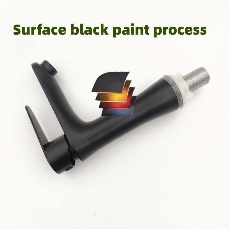 Hushåll Modern Stilfull Vattenkran Badrumshandfat Svart Blandare 304 Rostfritt Stål Enkel Kall Vattenkran