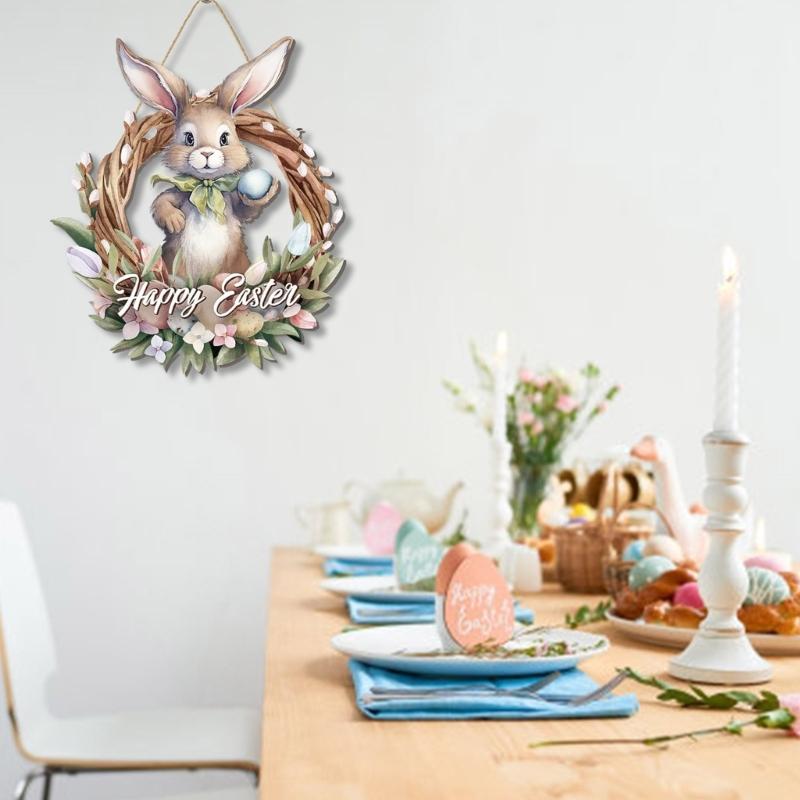Oster-Türdekoration Osterhase Hängendes Ornament für Zuhause Frohe Ostern Türhänger Anhänger Osterdekoration
