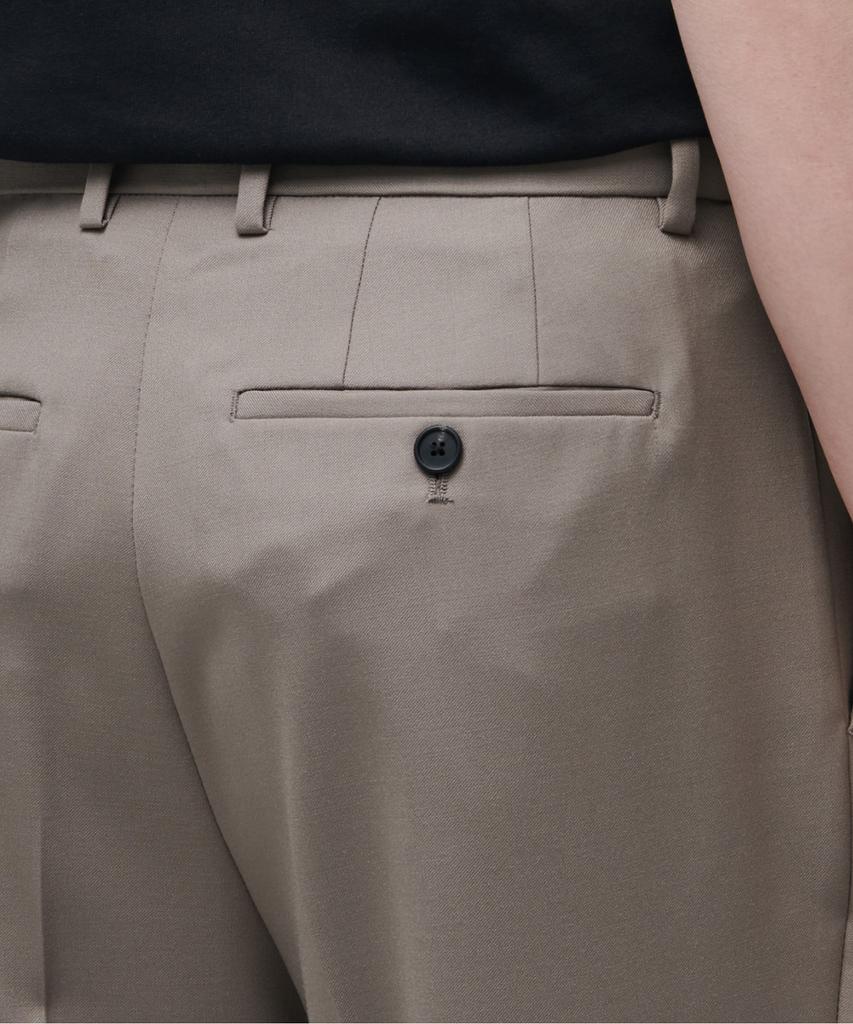 Musinsa Standard Wool Blend Wide Hidden Elastic Waist Slacks [Dusty Beige]