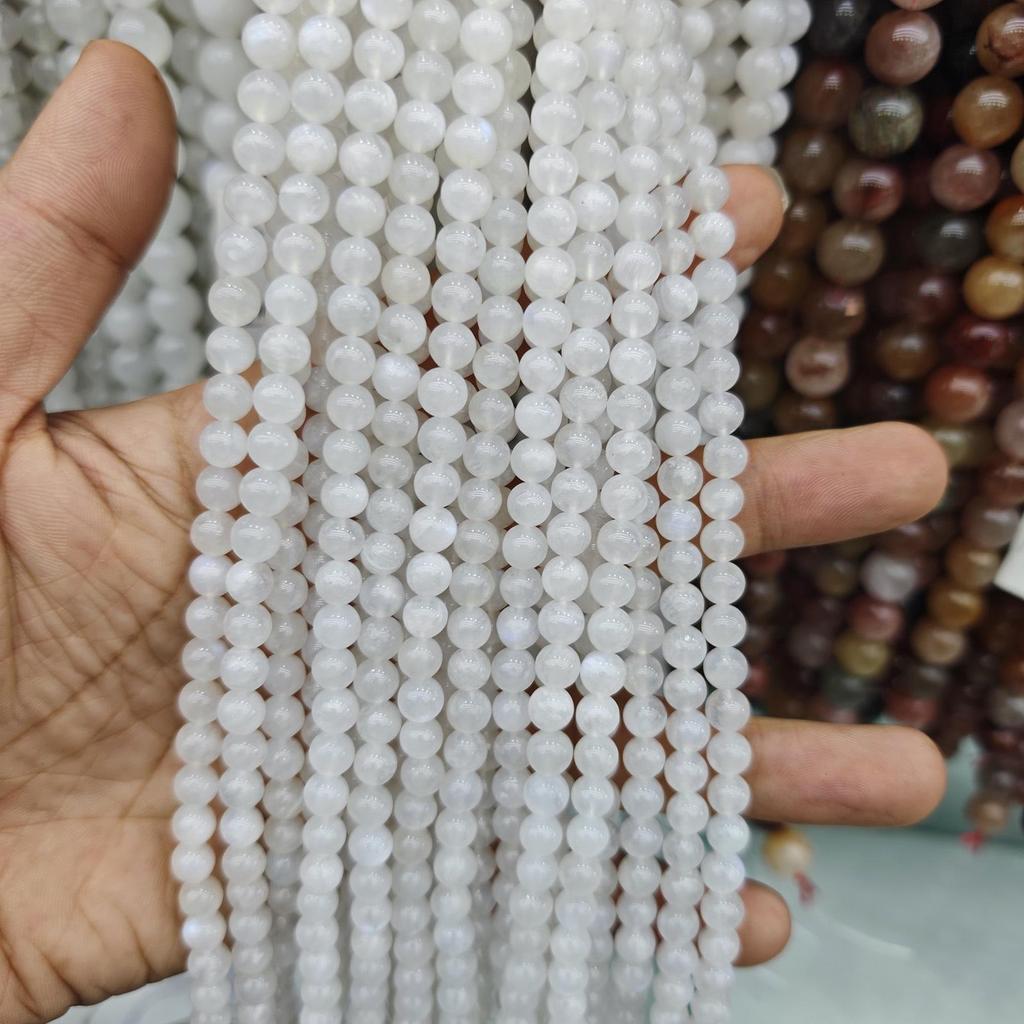 7A Grade Natural Blue Moonstone Round Beads for DIY Jewelry Accessories
