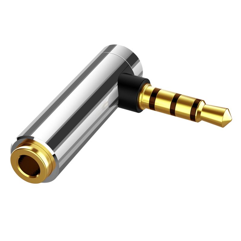 Audio Jack 3.5mm To 3.5mm Right Angle Male To Female Stereo Audio L-shaped Headphone Converter 90