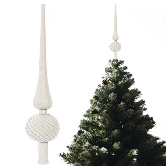 Christmas Tree Topper 11 Inches Velvet Flocked Gourd Tree Topper Colorful Spiral Christmas Tree Decoration Festive Atmosphere Ornament