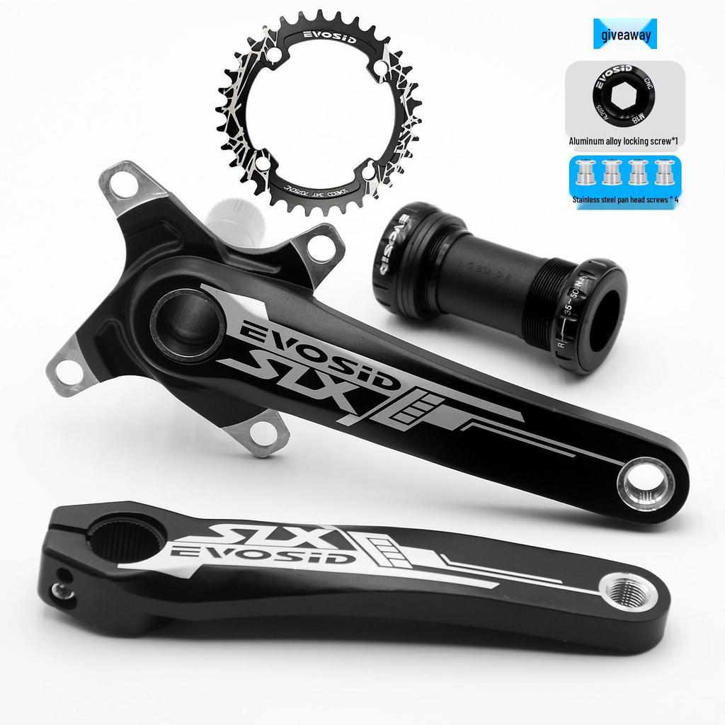 EVOSID Hohl integrierter Mountainbike Kurbelsatz mit Innenlager, 104BCD, Einzelkettenblatt (32/34/36/38 Zähne)
