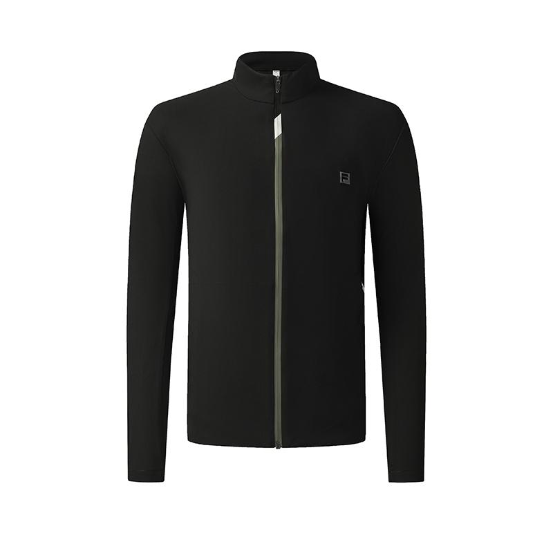 

Fila Серия Гольф Повседневный Спорт Классический Универсальный Эластичный Теплый Приталенный Воротник-стойка Вязаный Кардиган Куртка Мужские куртки A11M545502FBK L