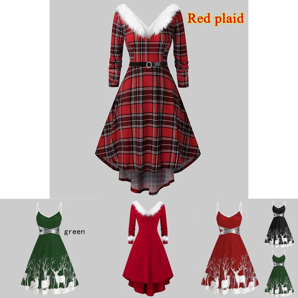 Mrs Santa Claus Christmas Dress Women Cosplay Party Costume Soft And Skin-touch Velvet Material
