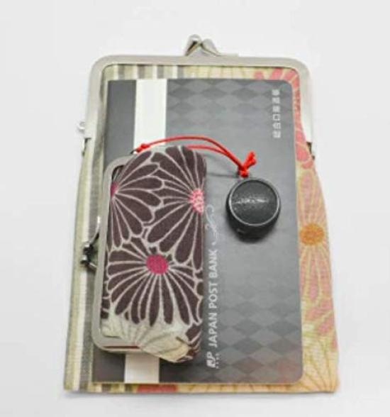 Noren Mini Pouch Retro Flower Design Made In Japan with a Japanese Pouch for Small and Pencils (A7 Size, - Black) / Pattern, Multi-Purpose Items,