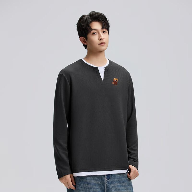 Mark Fairwhale Men's Heavyweight Waffle Knit V-Neck Long Sleeve T-Shirt