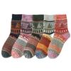 5/10 Pairs Comfortable Casual Autumn Winter Thickened Cold Resistant Warm Socks Retro Coarse Knit Sailboat Rabbit Wool Socks for Women
