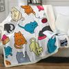 Grey and White Cats Blanket Plush Sherpa Flannel Throw Blankets for Couch Sofa Super Soft Blanket Bedroom TV Throw Blanket Full