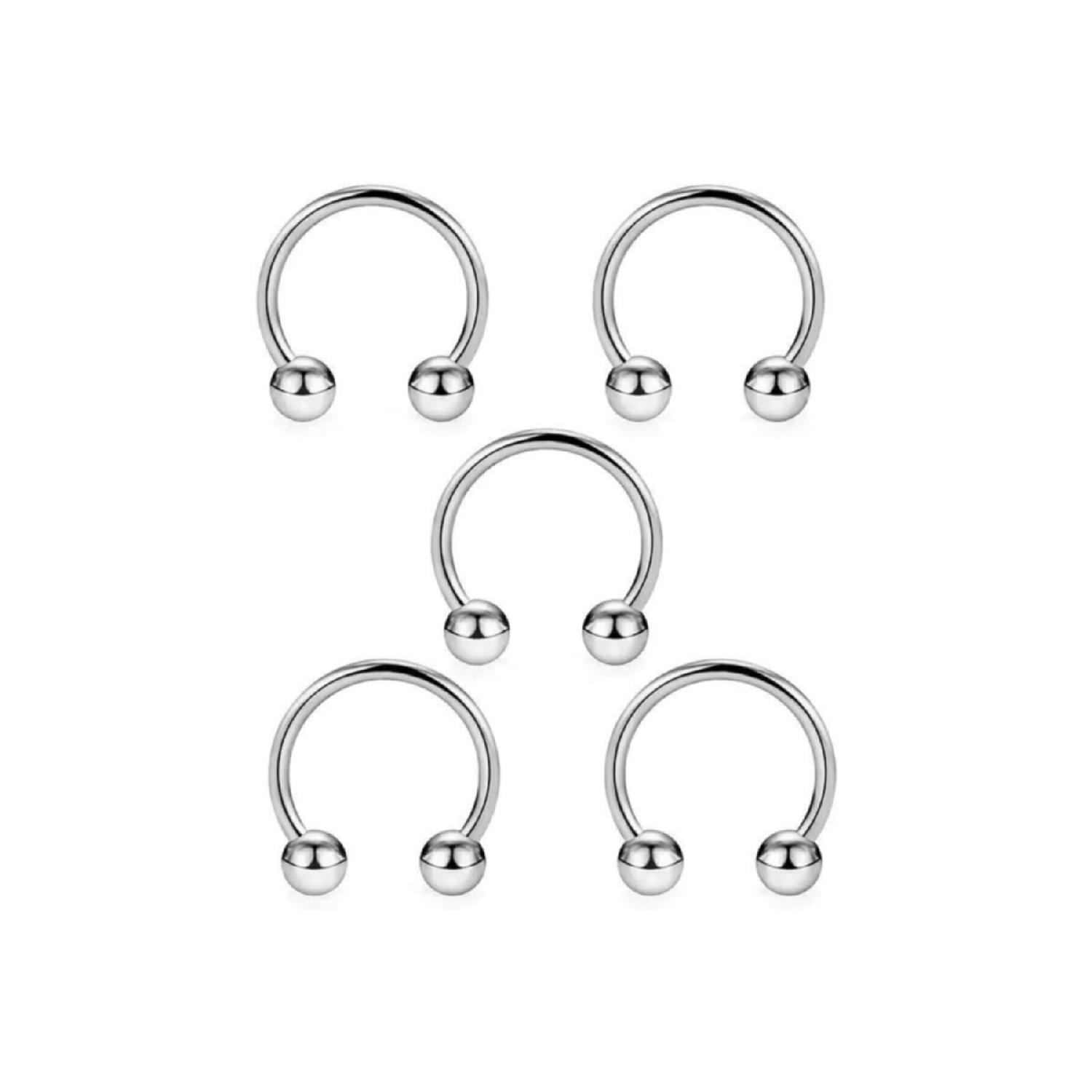 

Хирургическая сталь 316l, набор серебристого цвета из 5 пирсингов перегородки