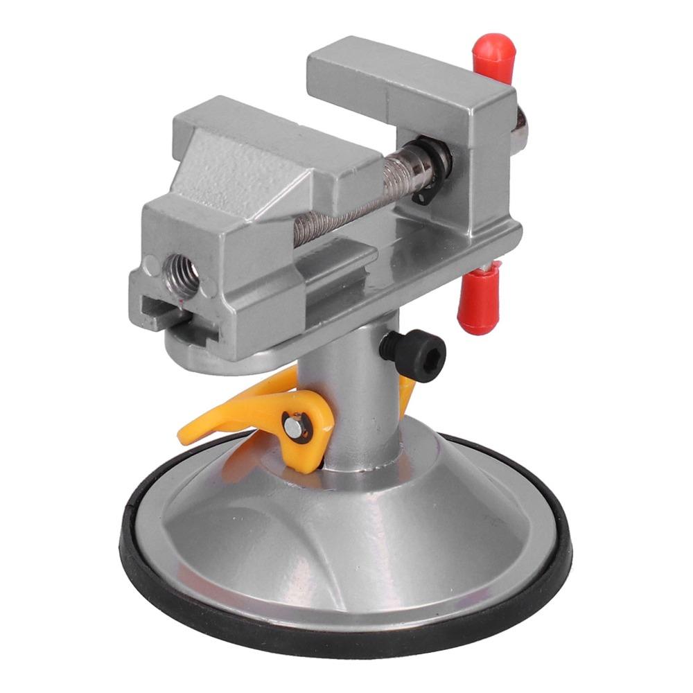 360 Degree Swivel Mini Bench Vise Suction Cup Base Adjustable Clamping Drill Press Vise Aluminum Alloy Suction Vise
