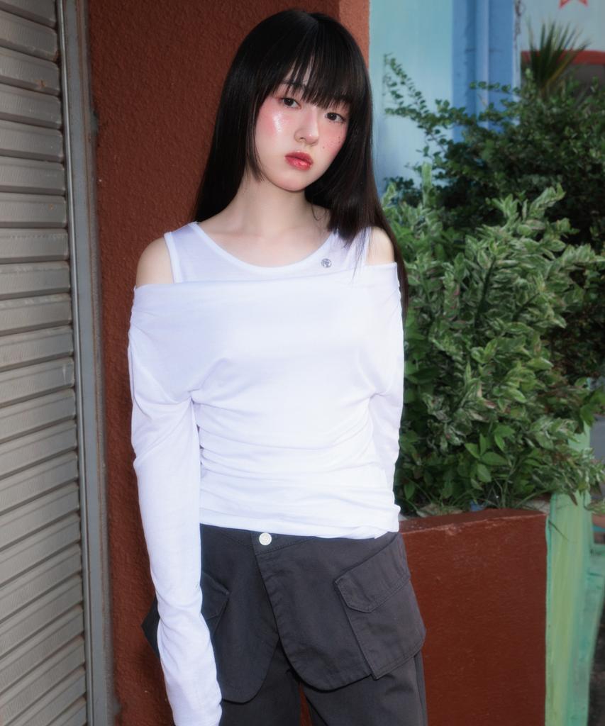 ROSEFRANTZ Layered Shirring Long Sleeve [Ivory]