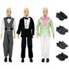 3 Sets Doll Clothing And Accessories Handmade Formal Business Suit Tuxedo Groom Clothes for 30cm/12in Ken Dolls Toys for Kids