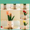 Crystal Super Soft Plush Tulip Flower Potted Plant For Home And Office Decoration
