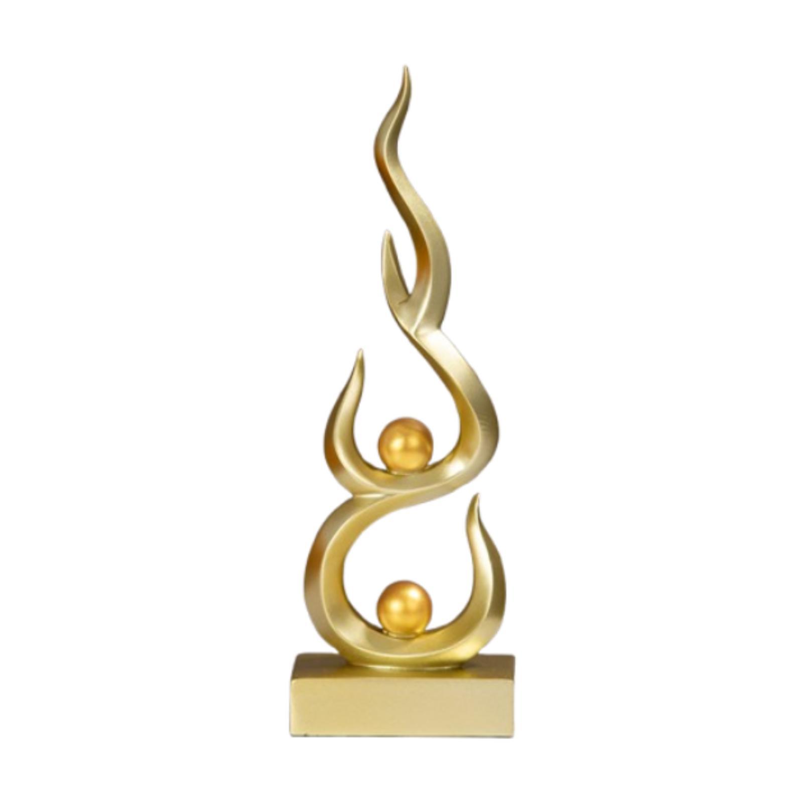 

Abstract Art Statue Modern Fire Sculpture Creative Design Housewarming Gift золотой