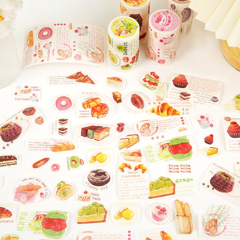 Mu Ran Cute Washi Paper Sticker Roll - Cartoon Decorative Sealing Patterns for Planners