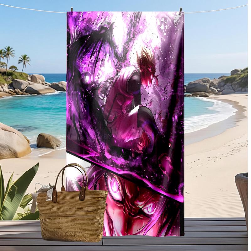 Shidou Ryusei Printed Quick Dry Beach Towel Super Absorbent Soft Lightweight Bath Towel for Pool Summer Travel