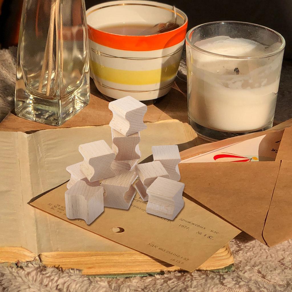 10Pcs Wooden Stamp Set DIY Carving Seal for Craft Scrapbook Invitation Cards Letters Planner Journal Decoration Tool